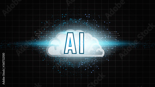 AI Artificial Intelligence technology background concept with brain and building smart city neural network thinks.Abstract futuristic sci-fi concept background.Processing big data, analysis.
