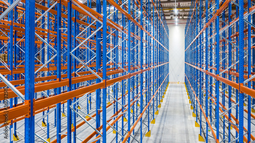 Obraz na płótnie high storage warehouse - Large storage area - aerial view w salonie