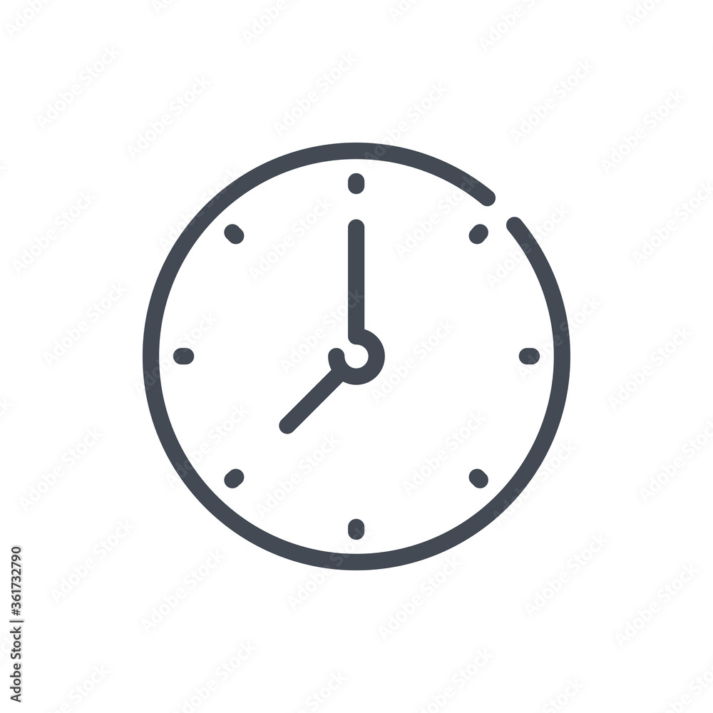 Time and Watch line icon. Clock vector outline sign. Time and Watch line icon. Clock vector outline sign.
