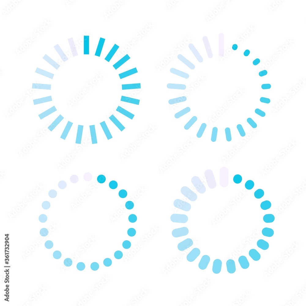 Loader or loading icon rotating indicator for animated downloading process symbol vector, preloader circle bar collection modern Loader or loading icon rotating indicator for animated downloading process symbol vector, preloader circle bar collection modern
