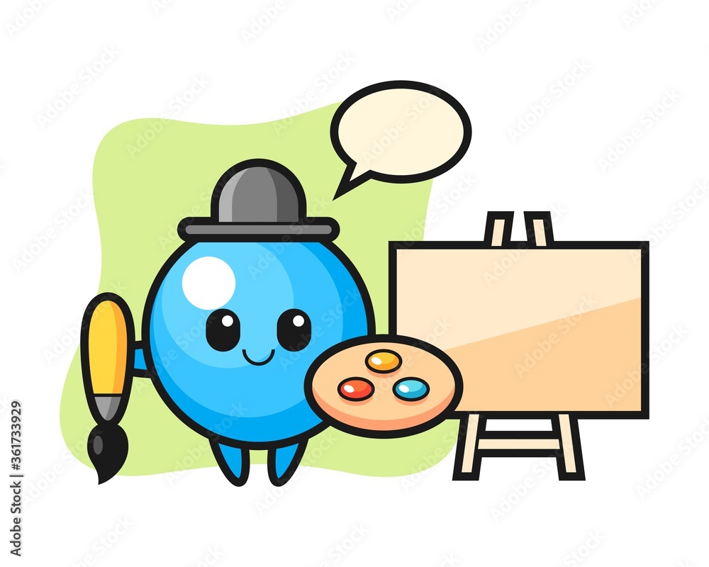 Gum ball cartoon as a painter Gum ball cartoon as a painter
