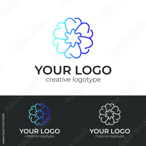 Dental tooth and flower creative modern logotype