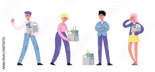 Vector illustration of concept loss of work by employees