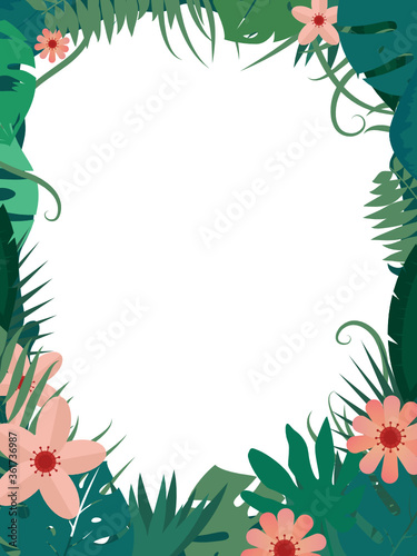 postcard floral  style  invite, invitation,  design with forest greenery herbs, leaves.Vector illustration. photo