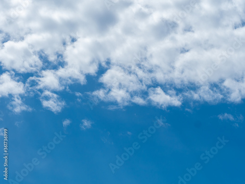 White clouds in the blue sky in fine weather