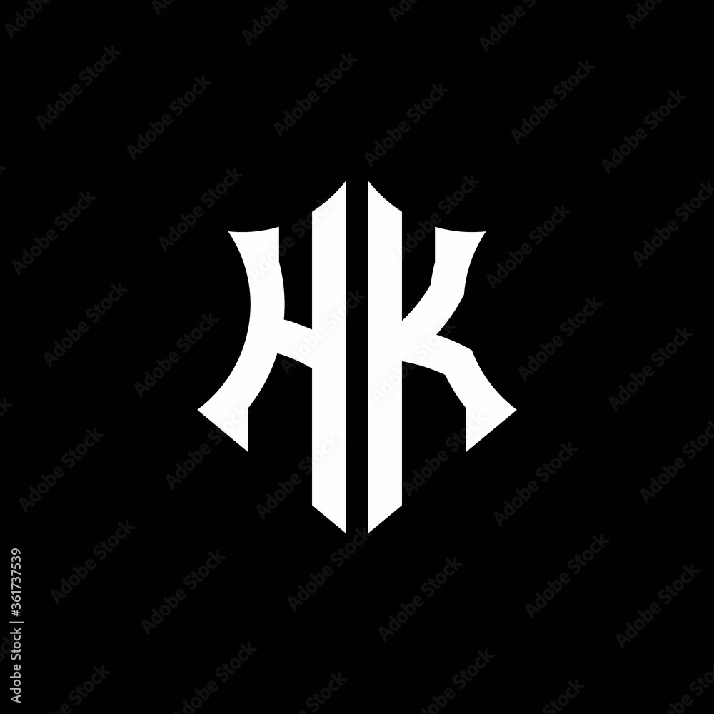 Obraz premium HK monogram logo with a sharp shield style