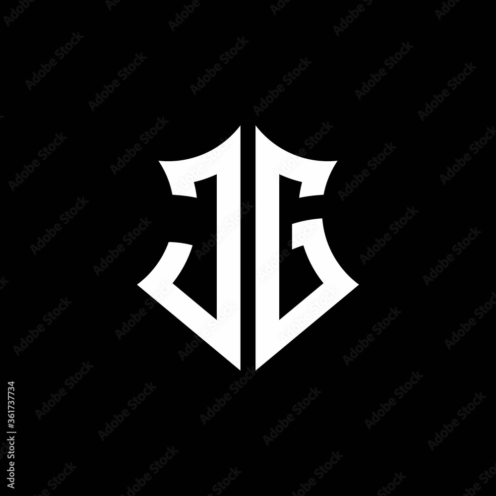 JG monogram logo with a sharp shield style Stock Vector | Adobe Stock