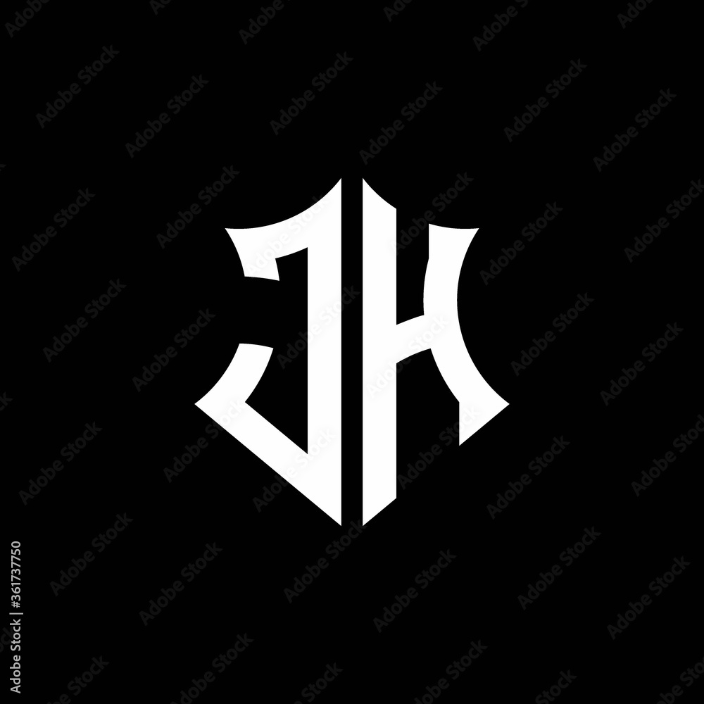 JH monogram logo with a sharp shield style JH monogram logo with a sharp shield style