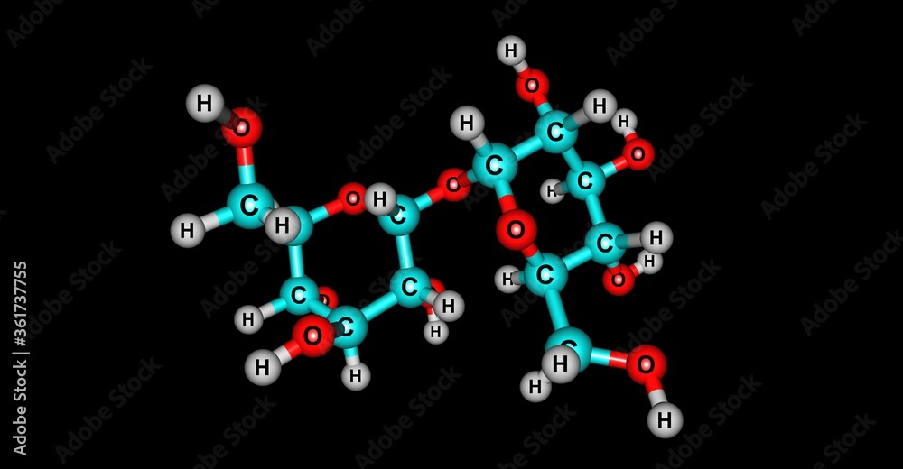 Trehalose molecular structure isolated on black Trehalose molecular structure isolated on black