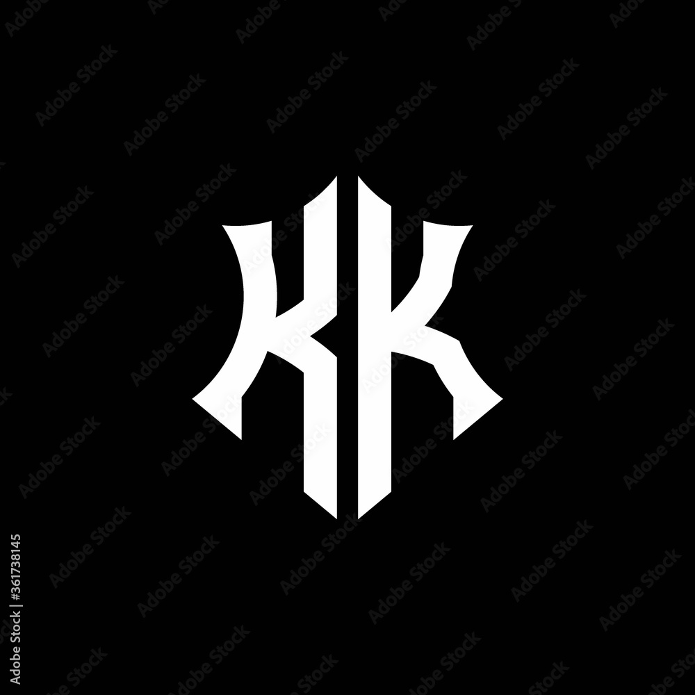 Obraz premium KK monogram logo with a sharp shield style