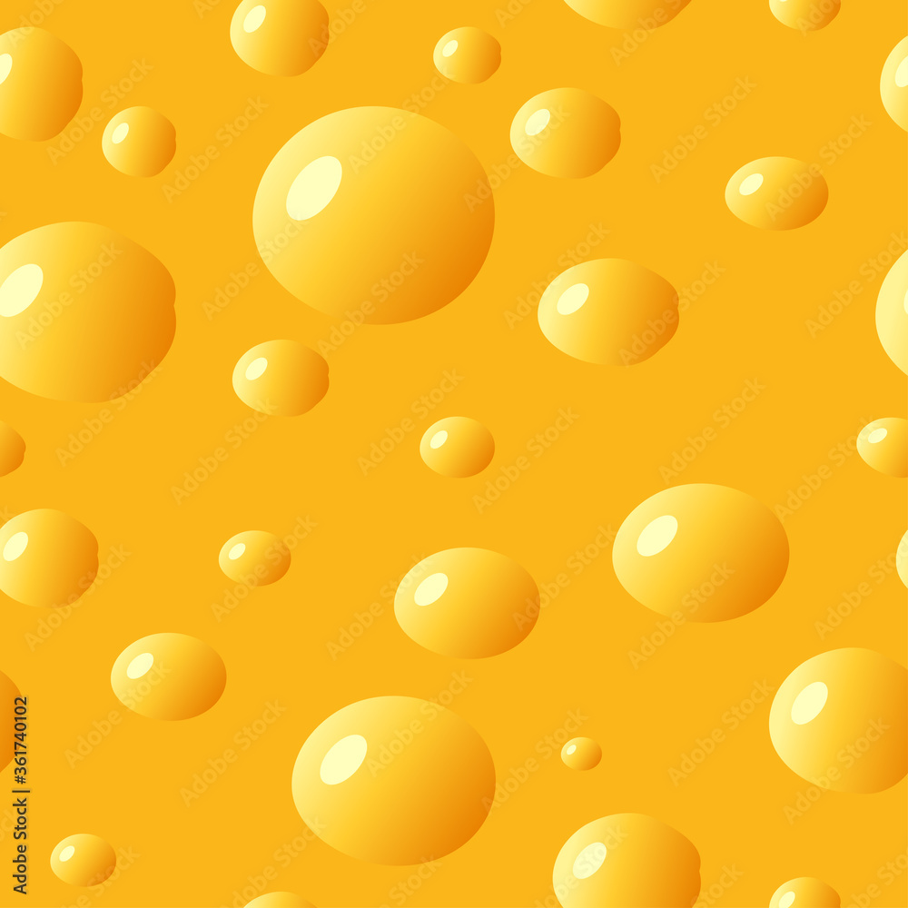Vector cheese background. Template for your design. Seamless pattern for wallpaper, fabric, wrapping paper, cover design.