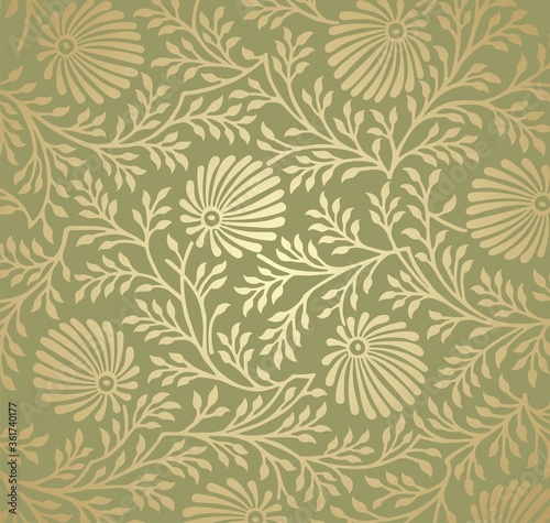 Wallpaper Mural traditional wedding card design, paisley floral pattern , royal India	 Torontodigital.ca