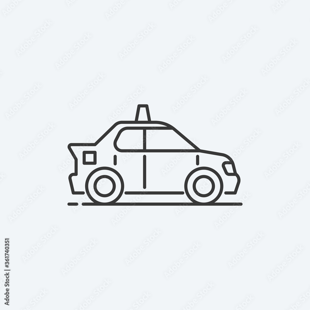 Taxi side view vector icon. Cab symbol modern, simple, vector, icon for website design, mobile app, ui. Vector Illustration