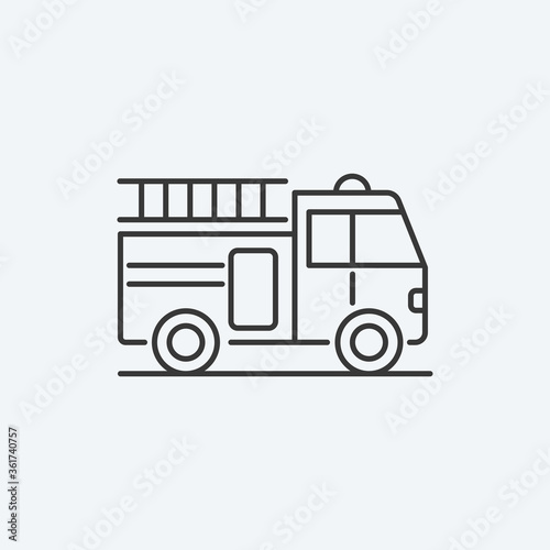 Fore truck icon. Fire engine symbol modern, simple, vector, icon for website design, mobile app, ui. Vector Illustration 