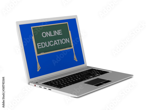 online education on white b...