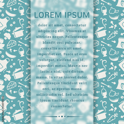 Vector kitchen card with place for text.