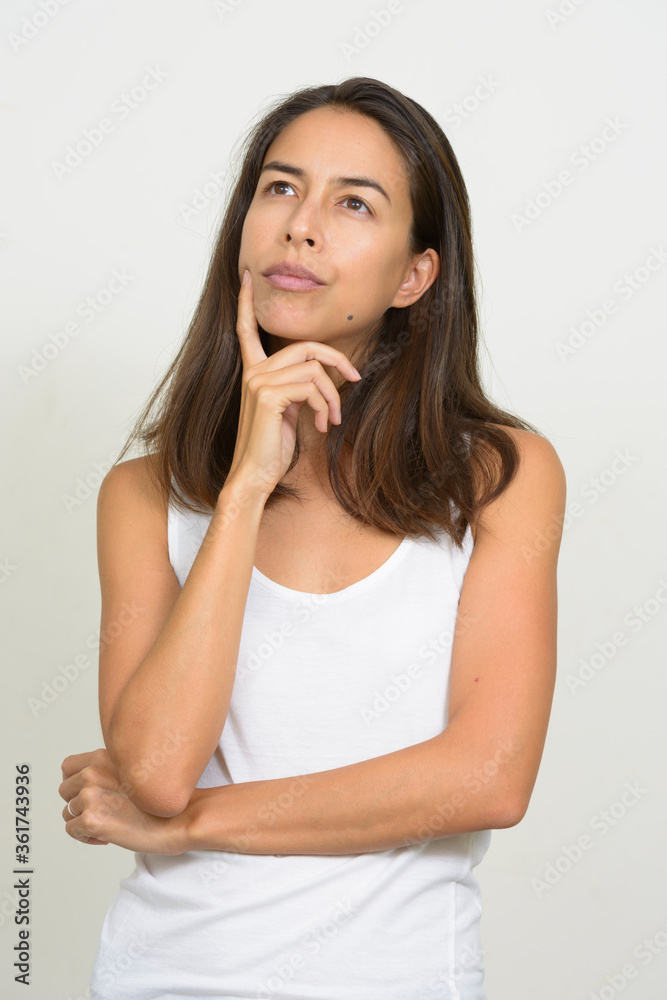 Portrait of beautiful multi ethnic woman thinking Portrait of beautiful multi ethnic woman thinking