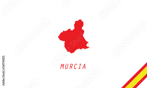 Murcia map Spain region vector illustration