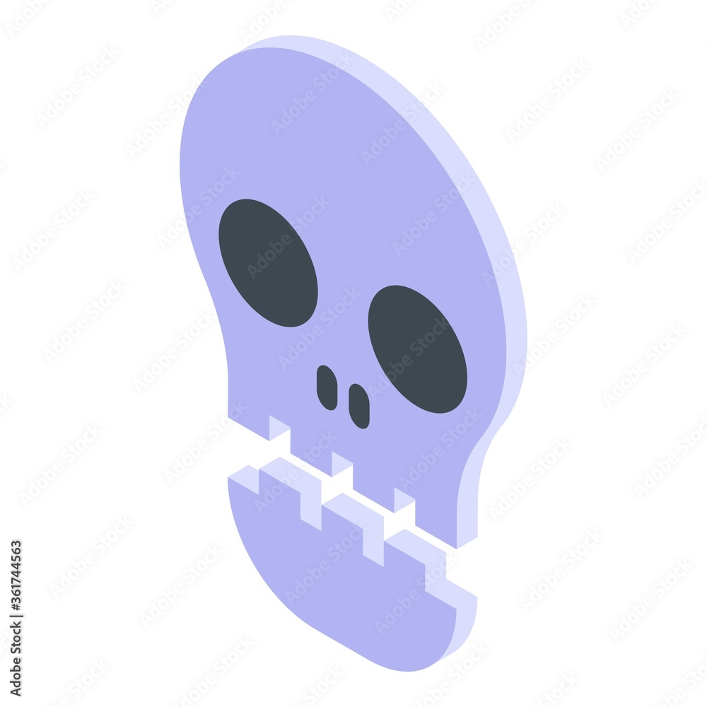 Skull hoax icon. Isometric of skull hoax vector icon for web design isolated on white background Skull hoax icon. Isometric of skull hoax vector icon for web design isolated on white background