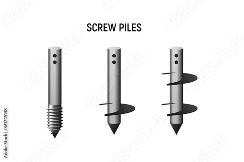 Types of screw piles.