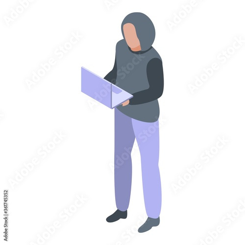 Hacker online fraud icon. Isometric of hacker online fraud vector icon for web design isolated on white background