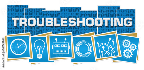 Photography Troubleshooting Blue Binary Squares Symbols Bottom