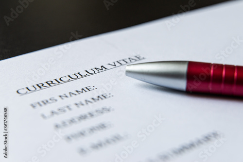 Draw up a Curriculum Vitae, filling in a form