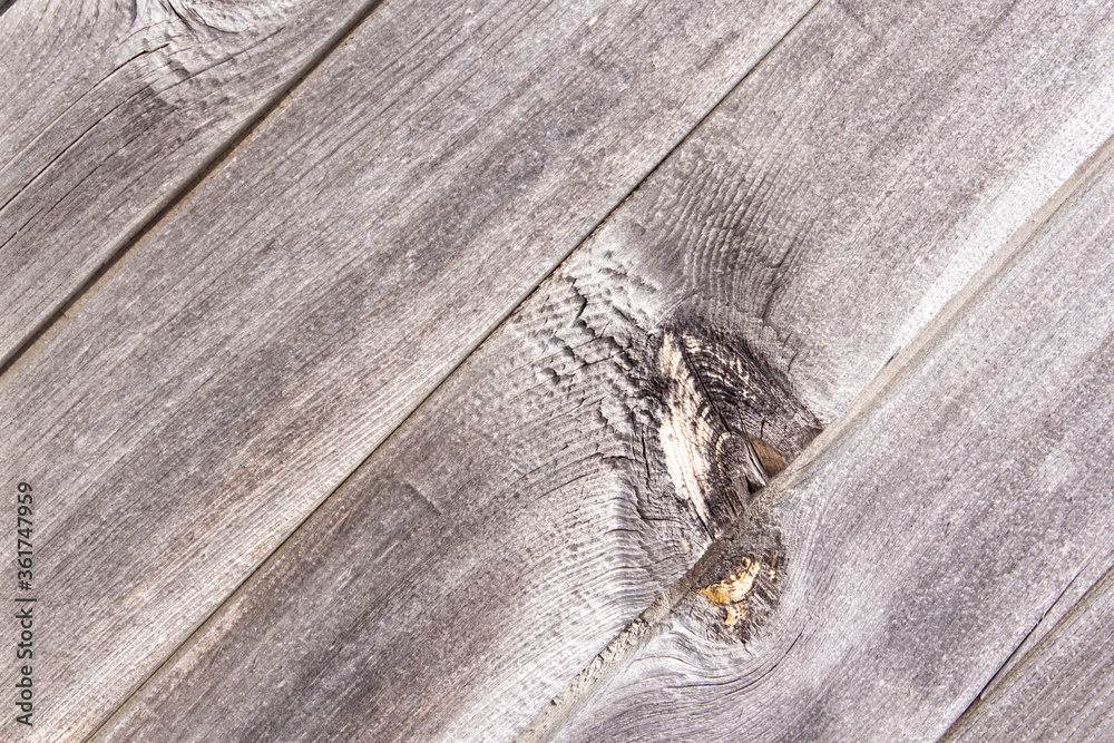 Fototapeta premium Old boards with knot. Wooden background of the boards.