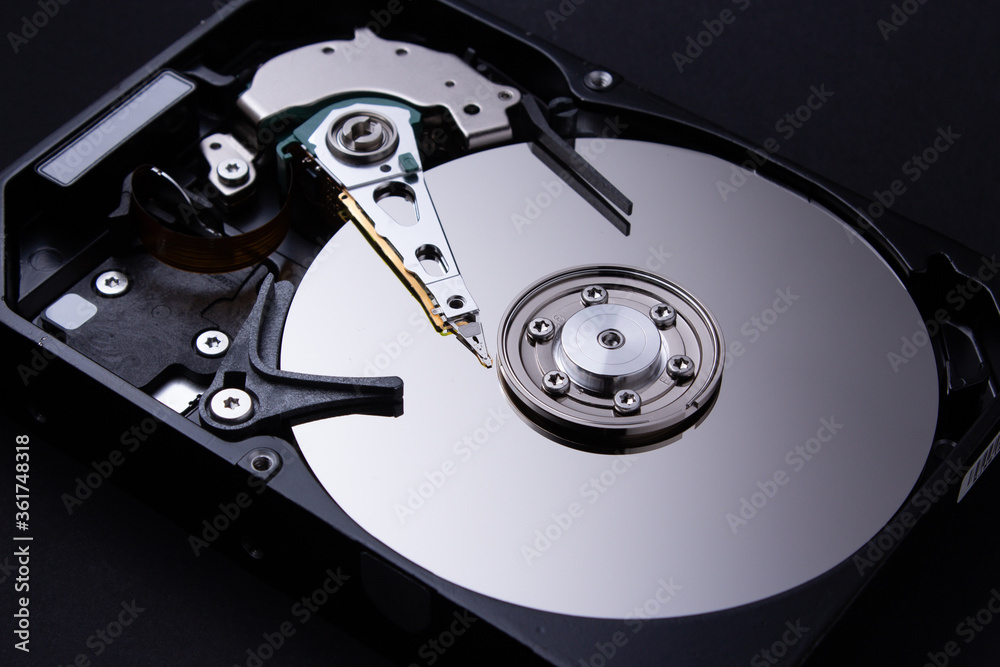 Hard disk closeup. Detail of a computer. Hard disk closeup. Detail of a computer.