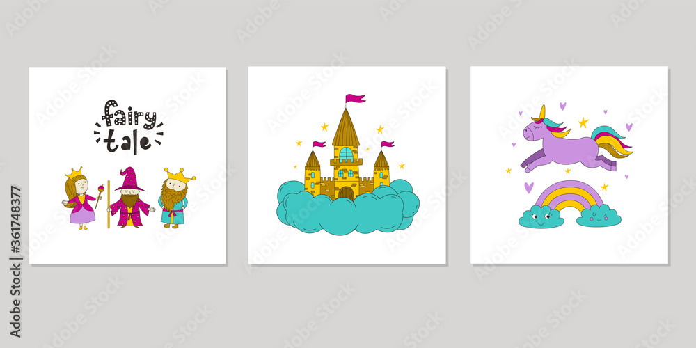 Greeting cards with fairy-tale heroes