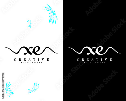 xe, ex letters handwriting logotype vector for company/business identity