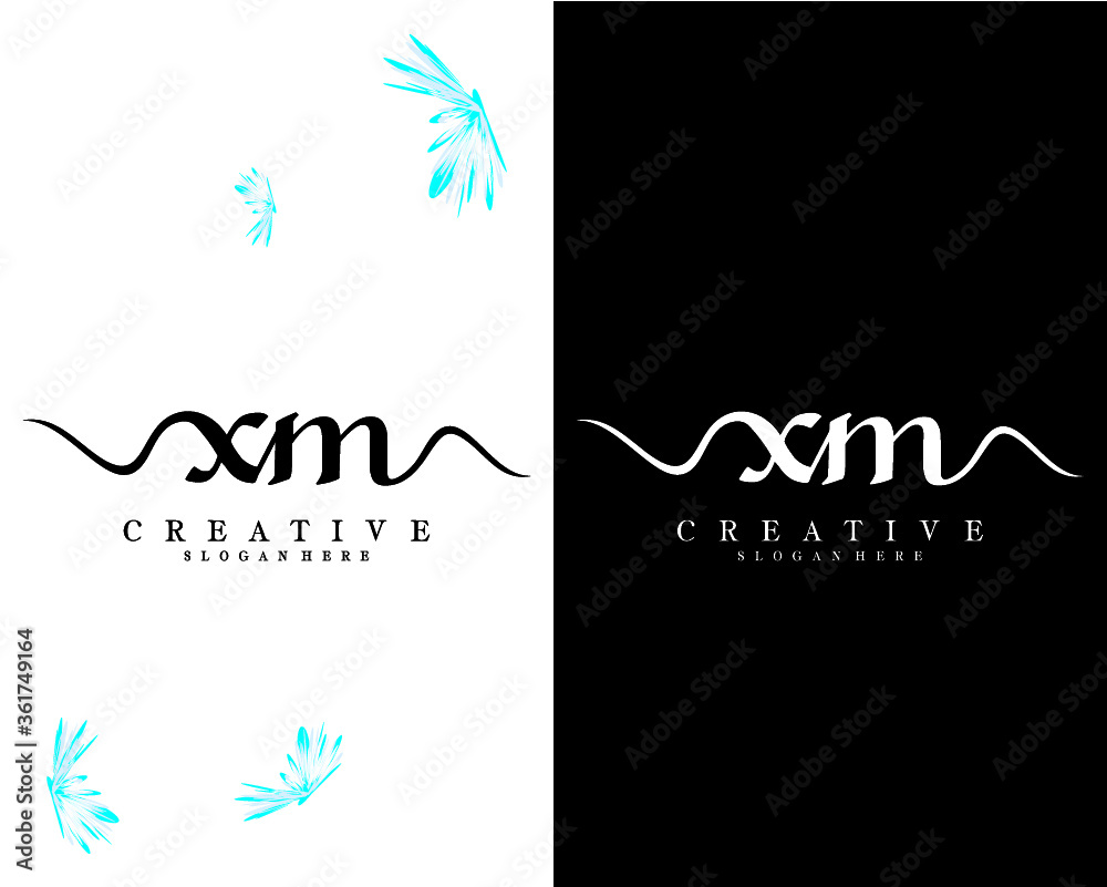 Obraz premium xm, mx letters handwriting logotype vector for company/business identity