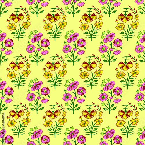 colorful vector abstract flower bunch pattern background design
