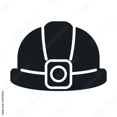 Helmet icon, vector illustration.