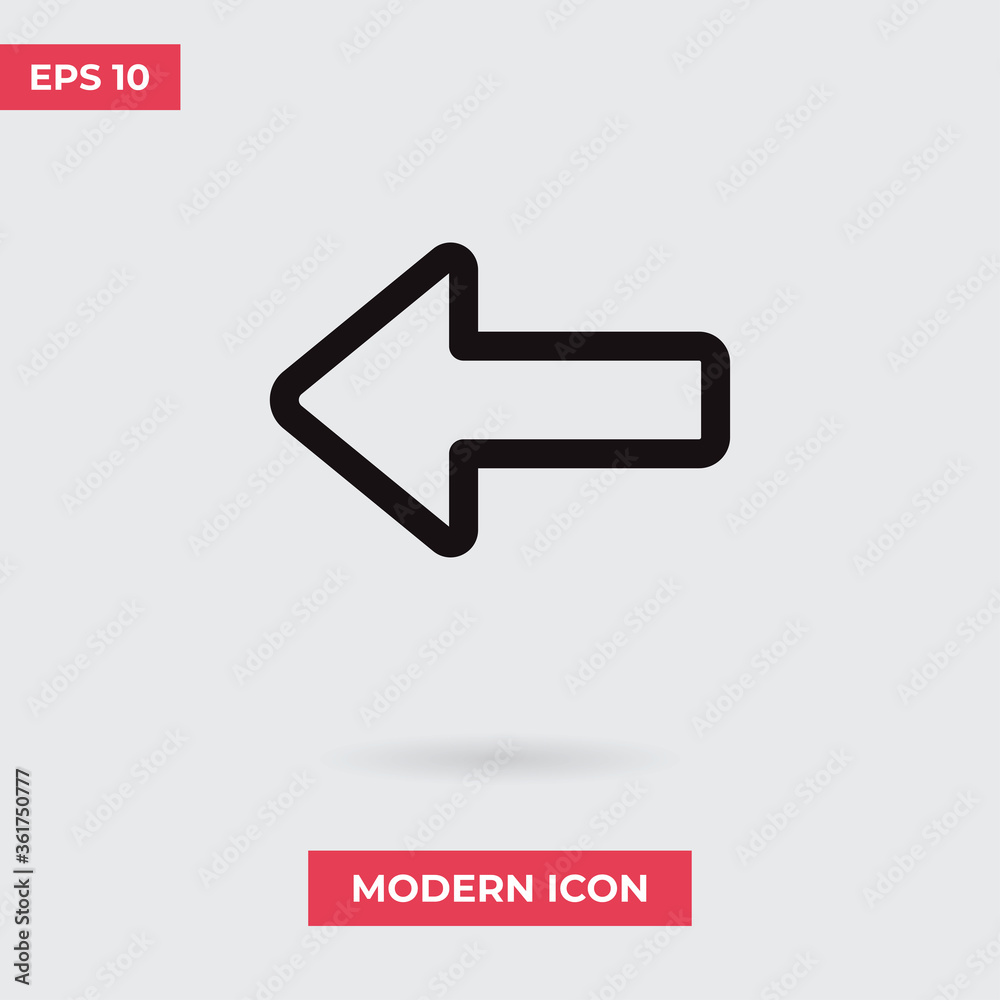 Left arrow icon vector. Arrow sign Left arrow icon vector. Arrow sign