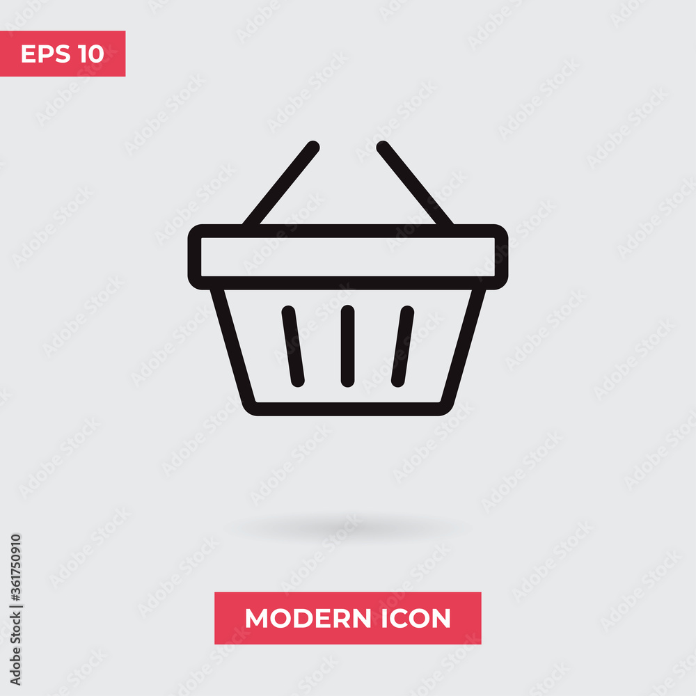 Shopping icon vector. Basket sign Shopping icon vector. Basket sign