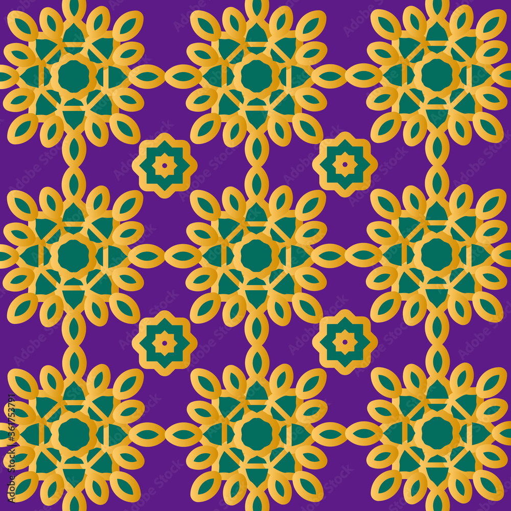 Islamic scandinavian pattern design texture on purple background