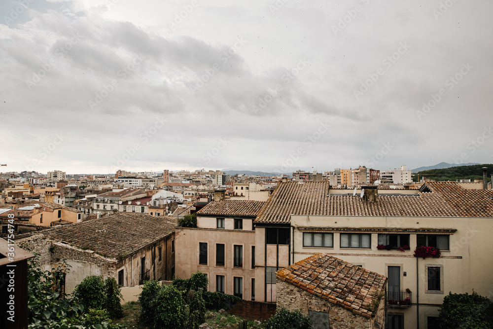 Gerona, Spain - houses and view on top of the city