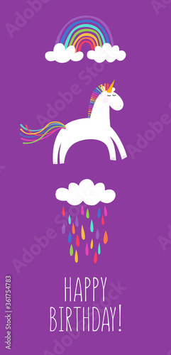 Cute illustration of the unicorn