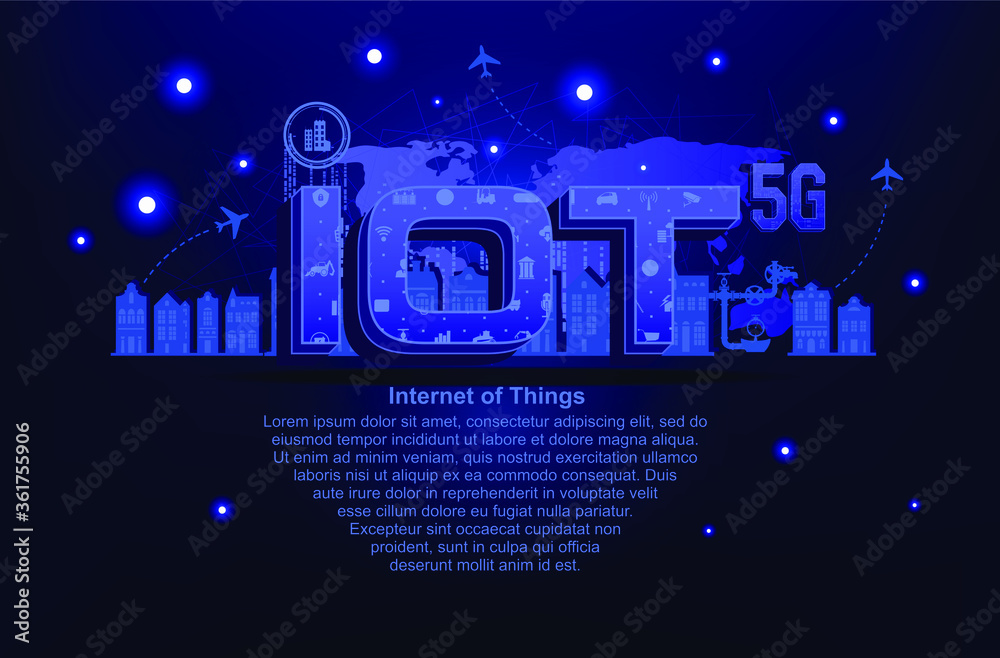 Industry 4.0, Internet of things IoT and networking vector. Vector creative banner Industry 4.0, Internet of things IoT and networking vector. Vector creative banner