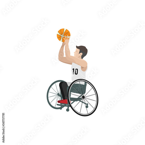 車椅子のバスケットボール選手