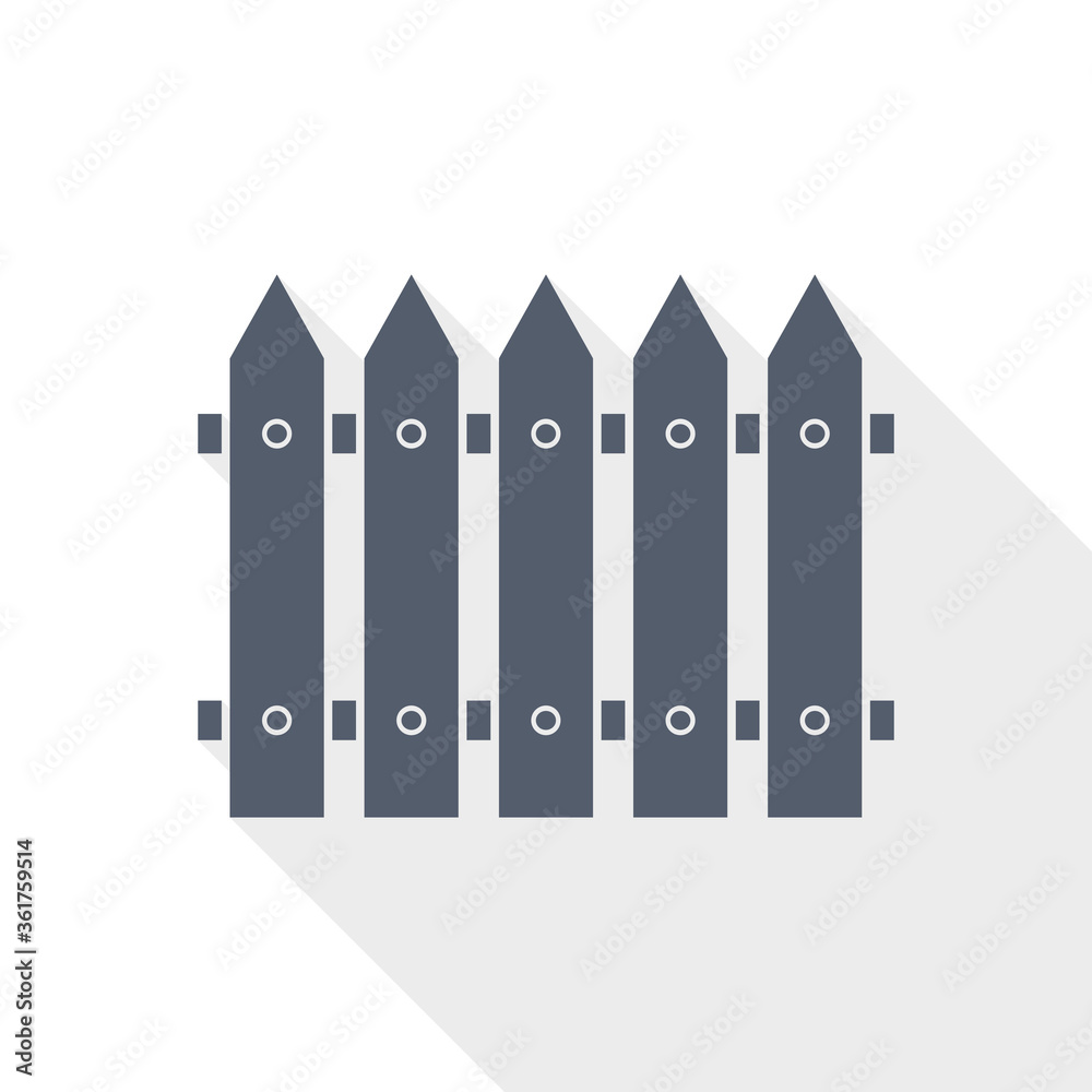 Wooden fence, barrier flat design vector icon Wooden fence, barrier flat design vector icon