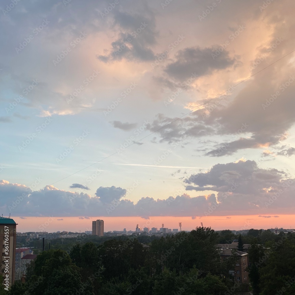 Fototapeta premium sunset over the city