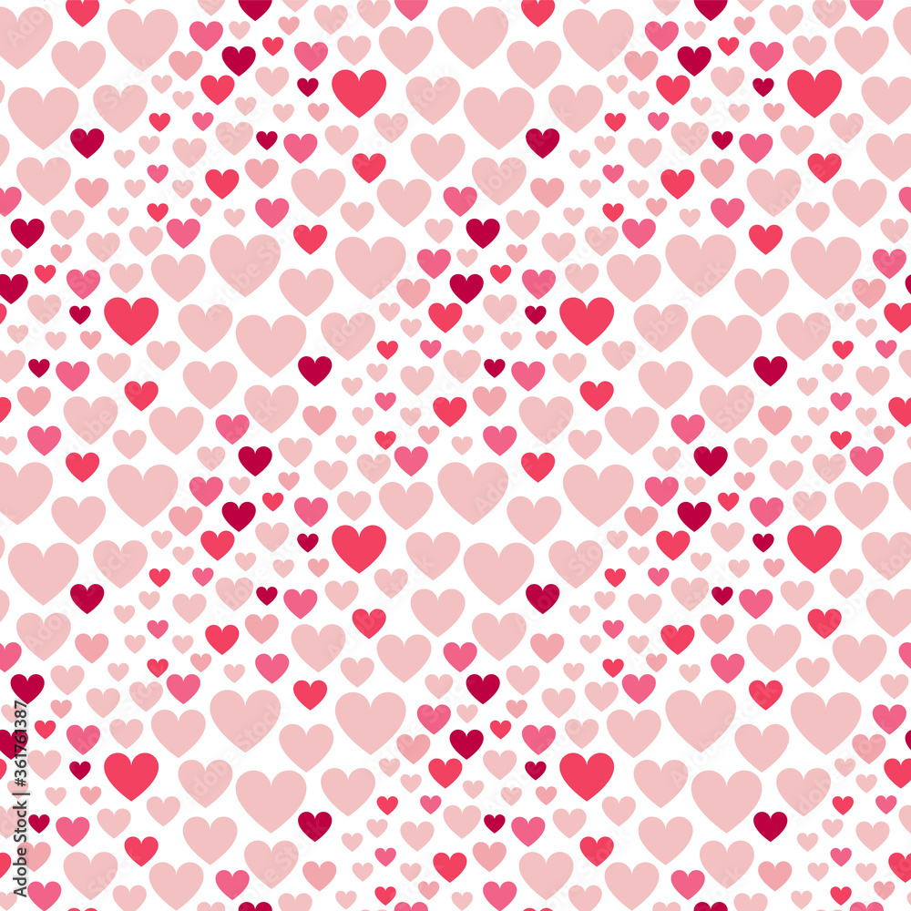 Cute pink tiny heart seamless pattern design background with pastel color