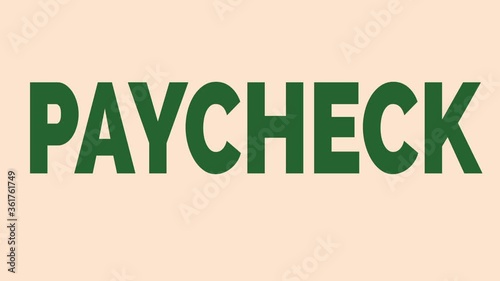 Paycheck animated words. Kinetic typography.