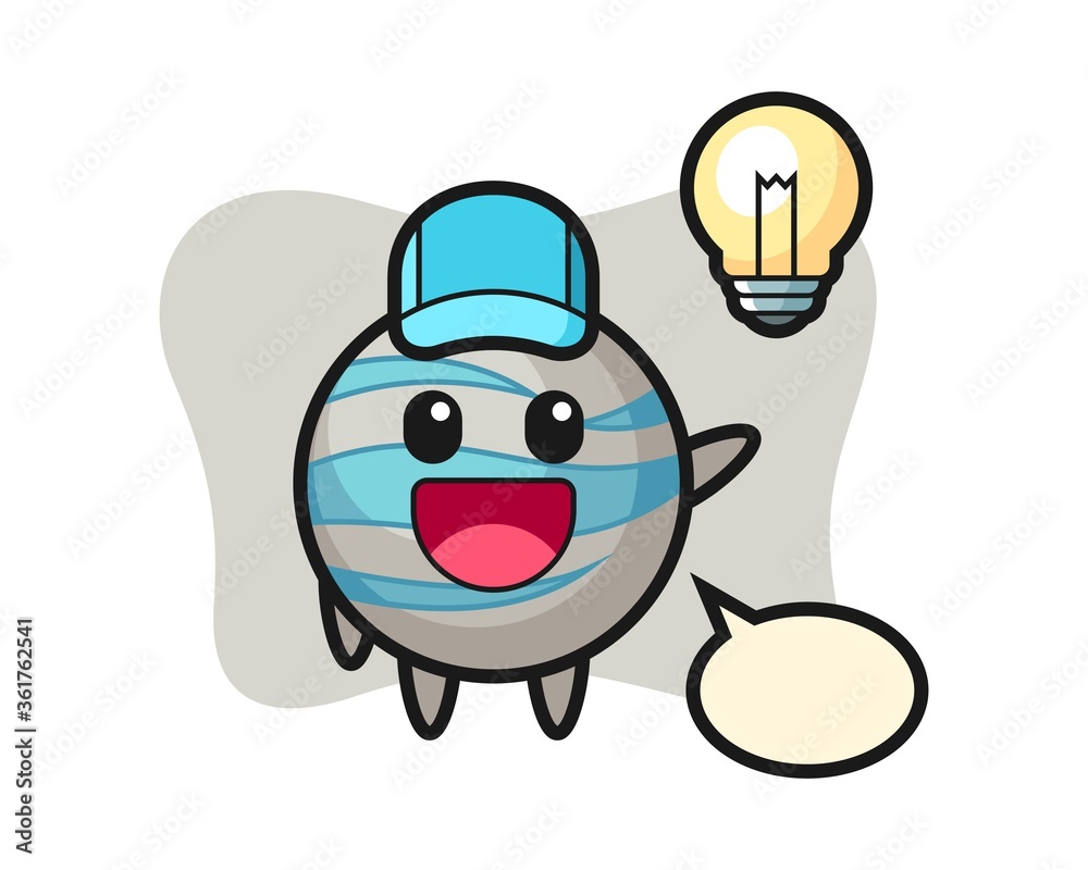 Fototapeta premium Planeta kreskówka wpada na pomysł