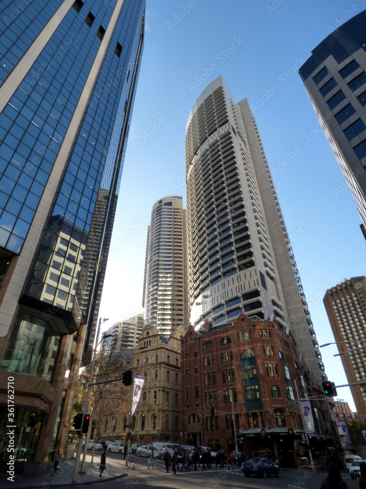 Australia, Sydney, 2014 August,on the streets of the metropolis, view of buildings