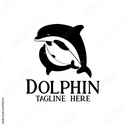 Twin Dolphin logo icon in circle formation