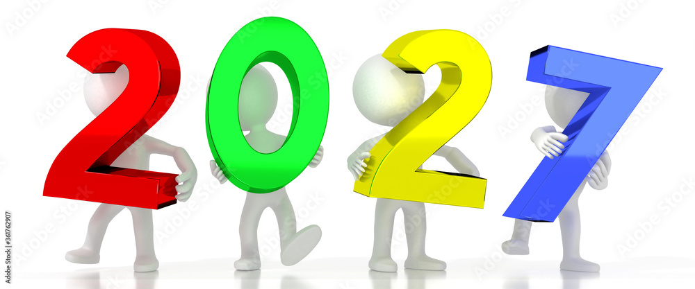 2027 - colorful letters - 3D illustration 2027 - colorful letters - 3D illustration