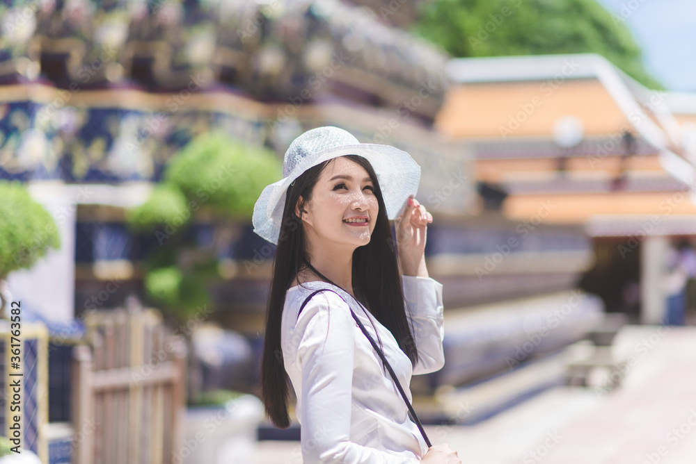 Journey girl in Temple of Thailand Journey girl in Temple of Thailand